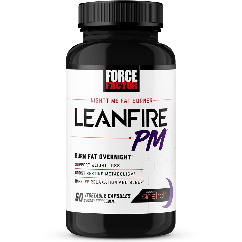 强制因子 LeanFire PM 女性和男性减重药丸,胖子燃烧药丸和过夜减重药丸,烧胖药丸,助推代谢药丸,改善睡眠,神奇结果的强大公式,60卡普尔