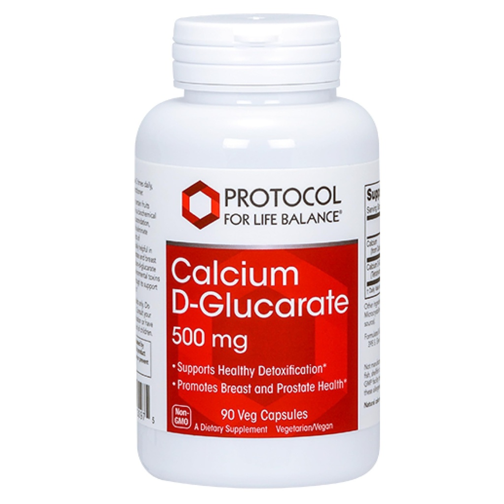 生活平衡钙D-葡萄糖-500mg Calcium D Glucarate-解毒支持-乳腺和前列腺健康-非GMO和乳房免费-90Veg盖