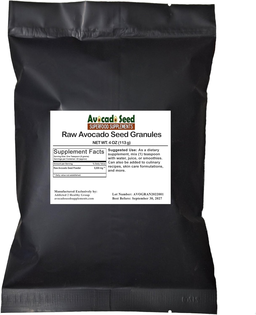 Raw Avocado种子 Granules 4 Ounces - 抗氧化剂,Fiber,胆固醇,Heart Health,Skin Care-Made in USA - 原始制造商