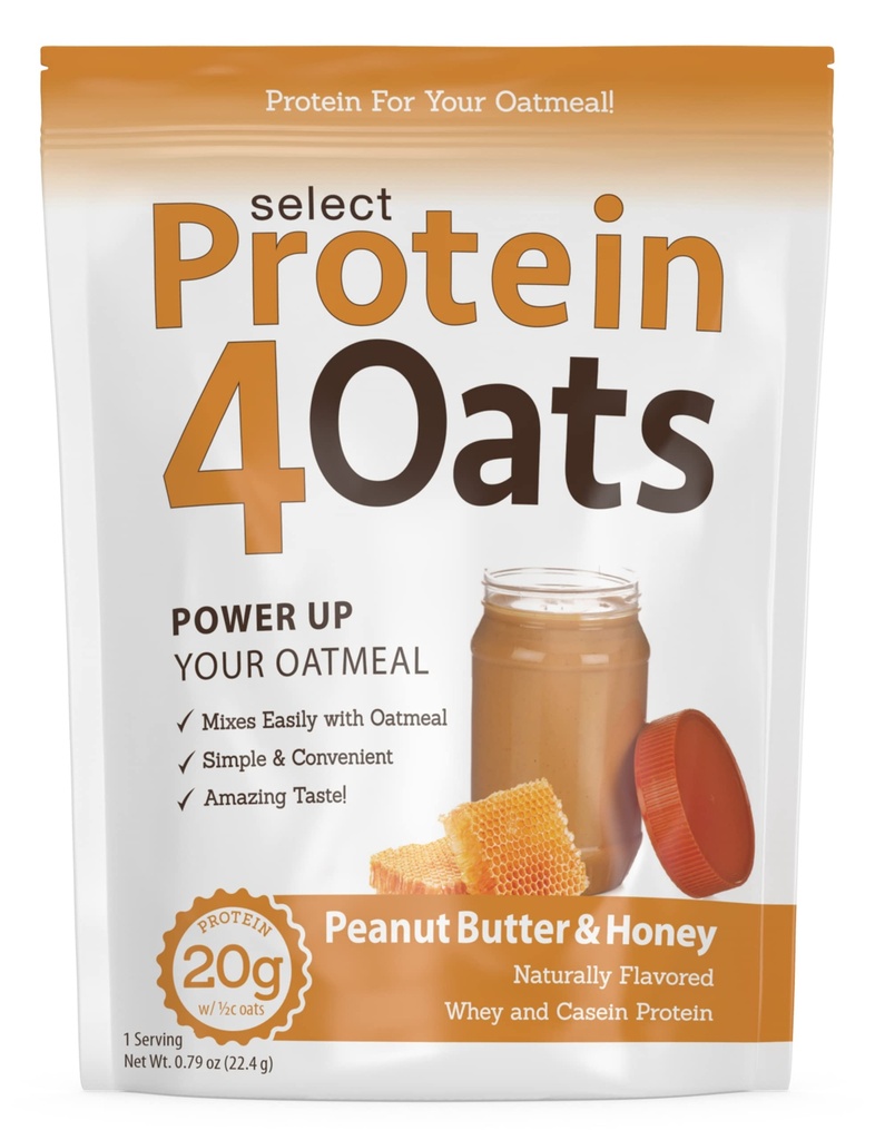 PE Science Protein4 Oats, 蛋白质粉来制作惊人的品味蛋白 Oatmeal, 配有 Whey and Casein, Gluten Free, Palentian Butter and Honey, 12 services.