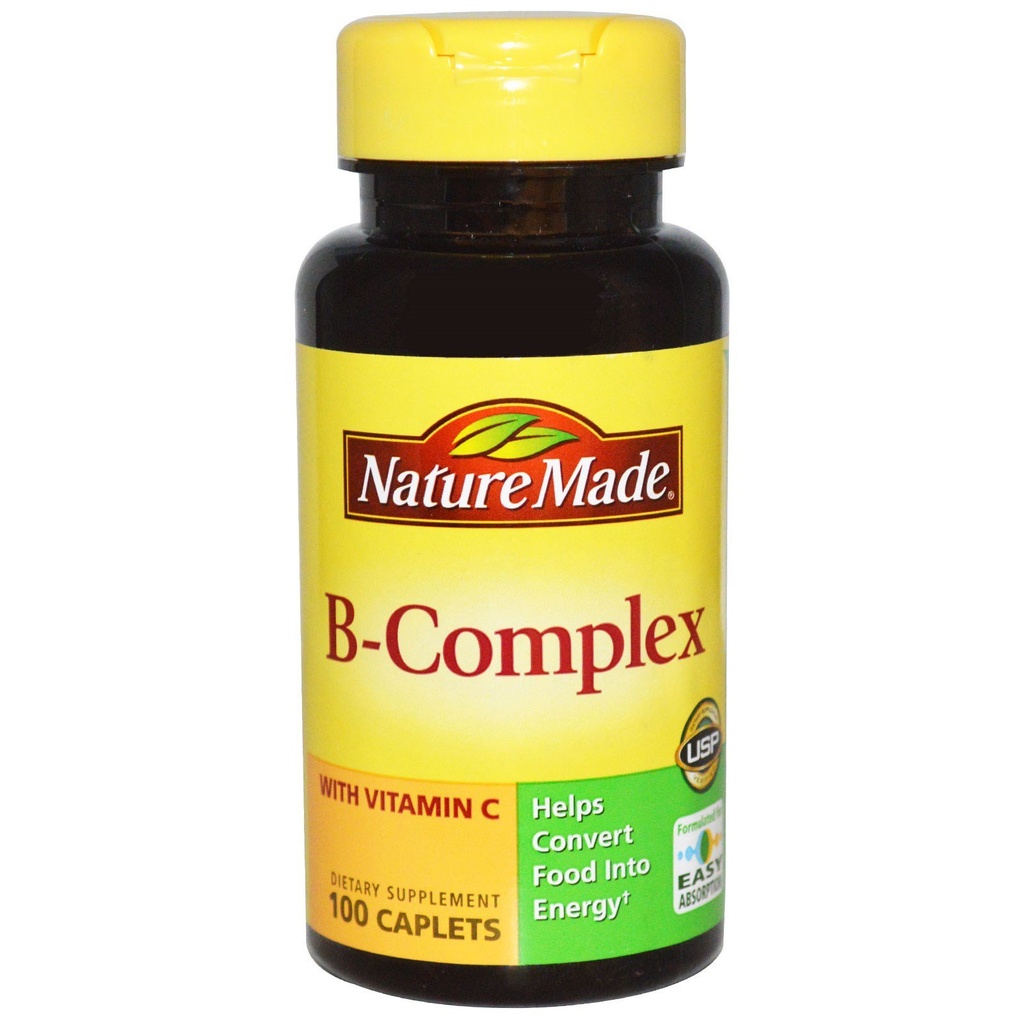 大自然与维生素C卡普莱特(100 Caplets)的B-复合体(Pack of 3)