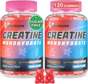 Creatine Monohydrate Gummys,《男女工作前厨师补充》,《与陶林和B6的Creatine Monohdrate》----《肌肉、力量、耐力和能源》,Vegan(Berry,120 Gummys)