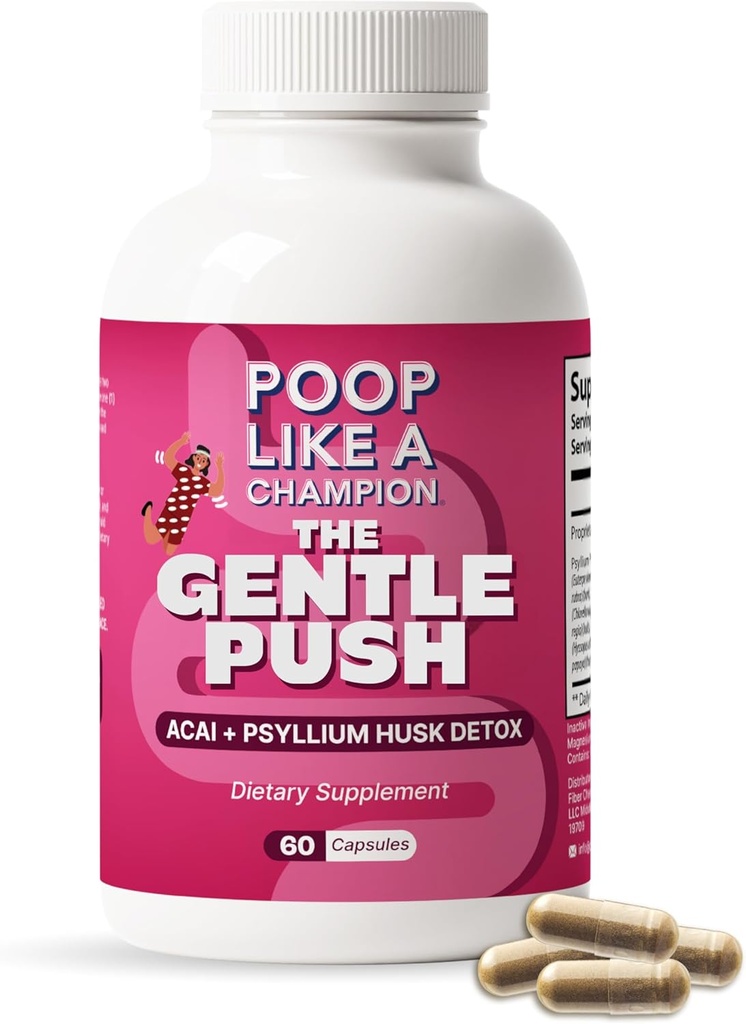 类似冠军便秘救济卡普尔(Pop) - Acai, Psyllium Husk, Ginger Root, Chlorella, Prebiotic Blend, 60 Capsules, 支持鲍尔运动, 推广古特健康补编