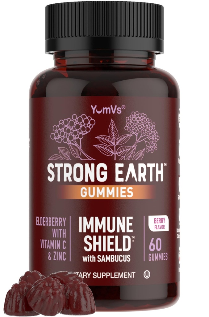 (原始内容存档于2018-09-25) (英语). Strong Earth Elderberry Gummys – Sambucus Elderberry Immune 支持维他命 C & Zinc – Black Elderberry Gummys, Berry Flavor, Non-GMO, Gluten Free, Kosher – 60 Counter
