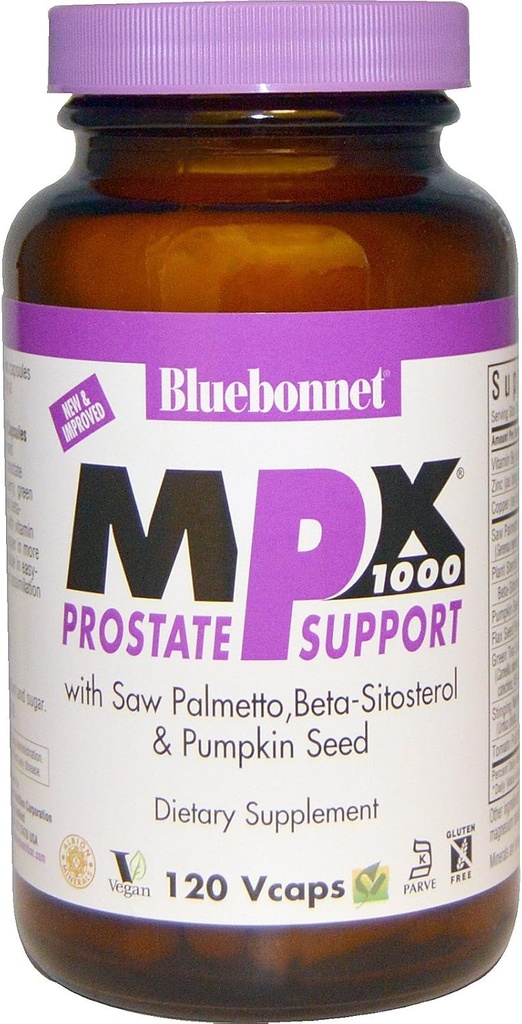 MPX 1000 Men's Prostate Formula by Bluebonnet - 120 植物人卡普尔斯