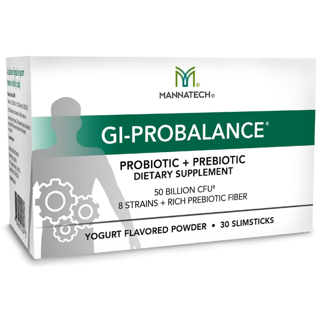 曼纳泰克先生药和辅生药,30种Slimsticks、Yogurt Flavor、GI-ProBalance w/MannaBiotic blend、Gut健康先生药和辅生药,w/8 Strains、Rich Prebiotic Fiber和50亿 CPU