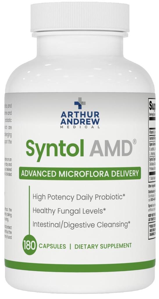 Arthur Andrew Medical, Syntol, 3-in-1 配有Probiotics, Prebiotic Fiber & Yeast Cleanning 多酶, 180