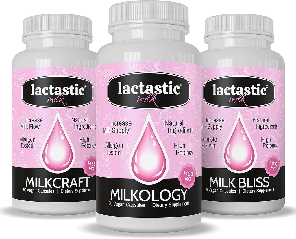 Lactastic 完美启动套装 - 高概率有机乳液补充剂 - 牛奶学, 牛奶工艺和牛奶乳液 - 210 Vegan Capsules