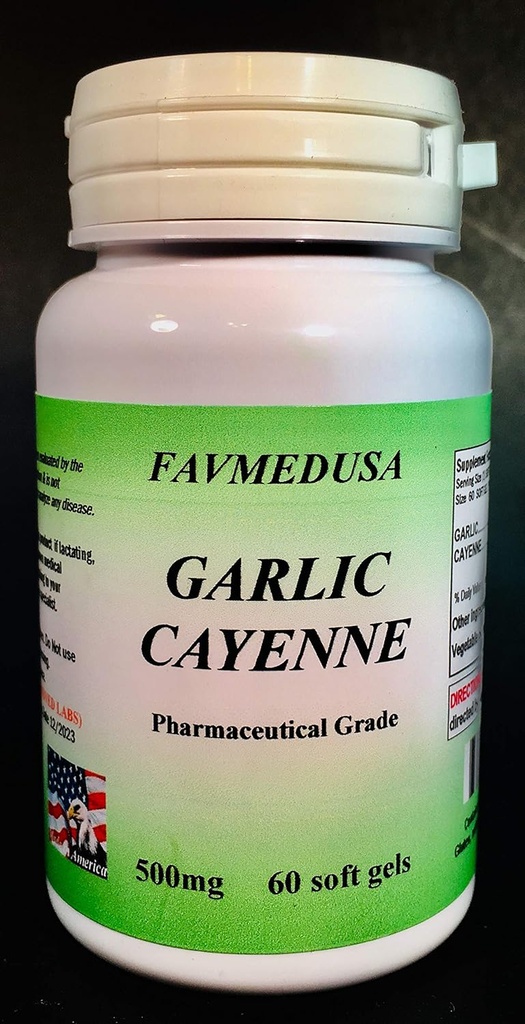 在美国制造的大蒜Cayenne -- -- 60个软胶