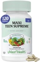 Maxi Health Multivitamin for Him – Boys Vitamins for ages 12–17 青少年最高 – Men's Multivitamin for Energy, Immune Boost, Body & Brain 包括 D3,铁,钙,消化酶(120个计数)