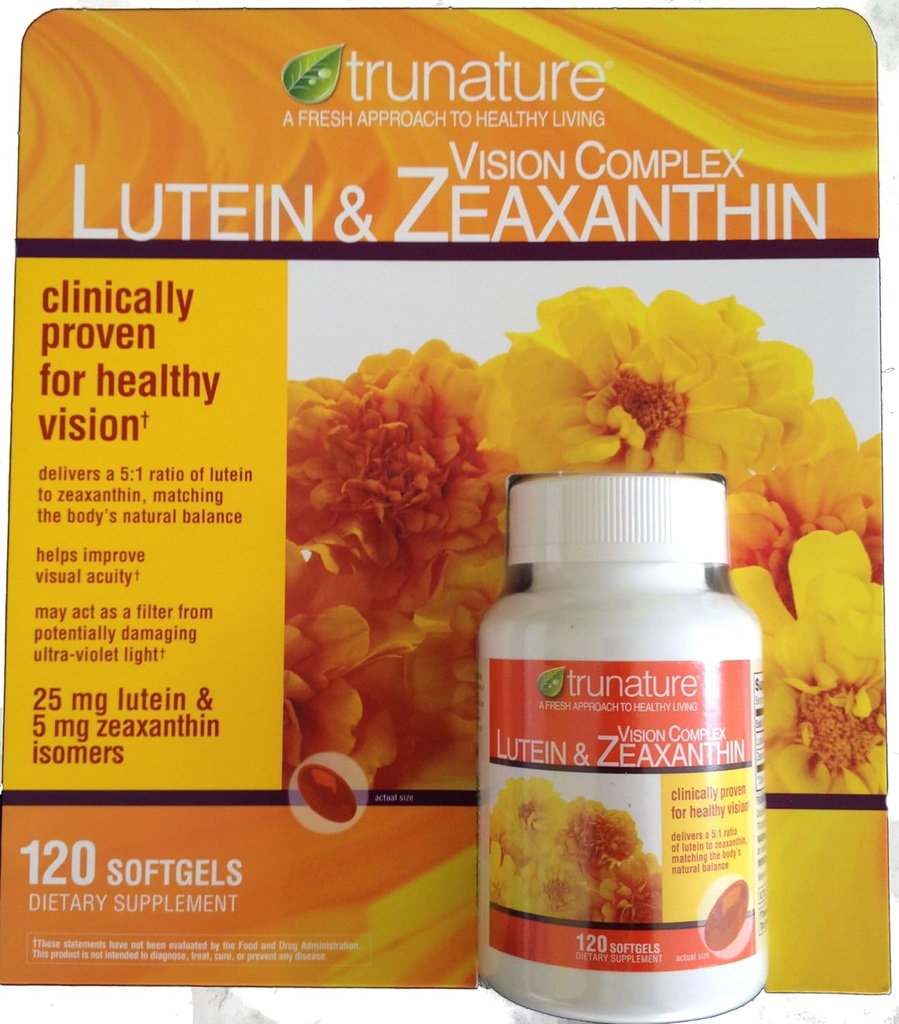 Trunature Lutein 和 Zeaxanthin Softgels, 120 计数器