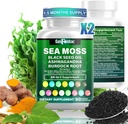 海摩斯7000mg - 黑种子油2000mg - 阿斯瓦干达1000mg - Bladderwrack 1000mg - 涡轮1000mg - Burdock 1000mg - 维生素C 90mg - 维生素D3 1000IU - 多种矿物 350mg - 180 capsules