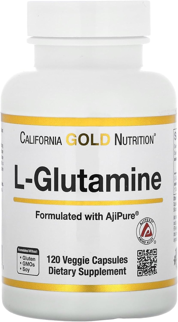 加利福尼亚金营养 L-Glutamine, AjiPure, 120 Veggie Capsules (每卡普尔500毫克)