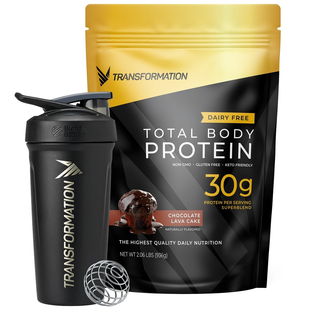 Transformation Chocolate Protein Powder & Performance Insulated Shaker Bottle | 30G Multi-Protein Superblend | Collagen Peptides, Egg White & Plant Blend | MCT Oil | BCAA Amino Acids