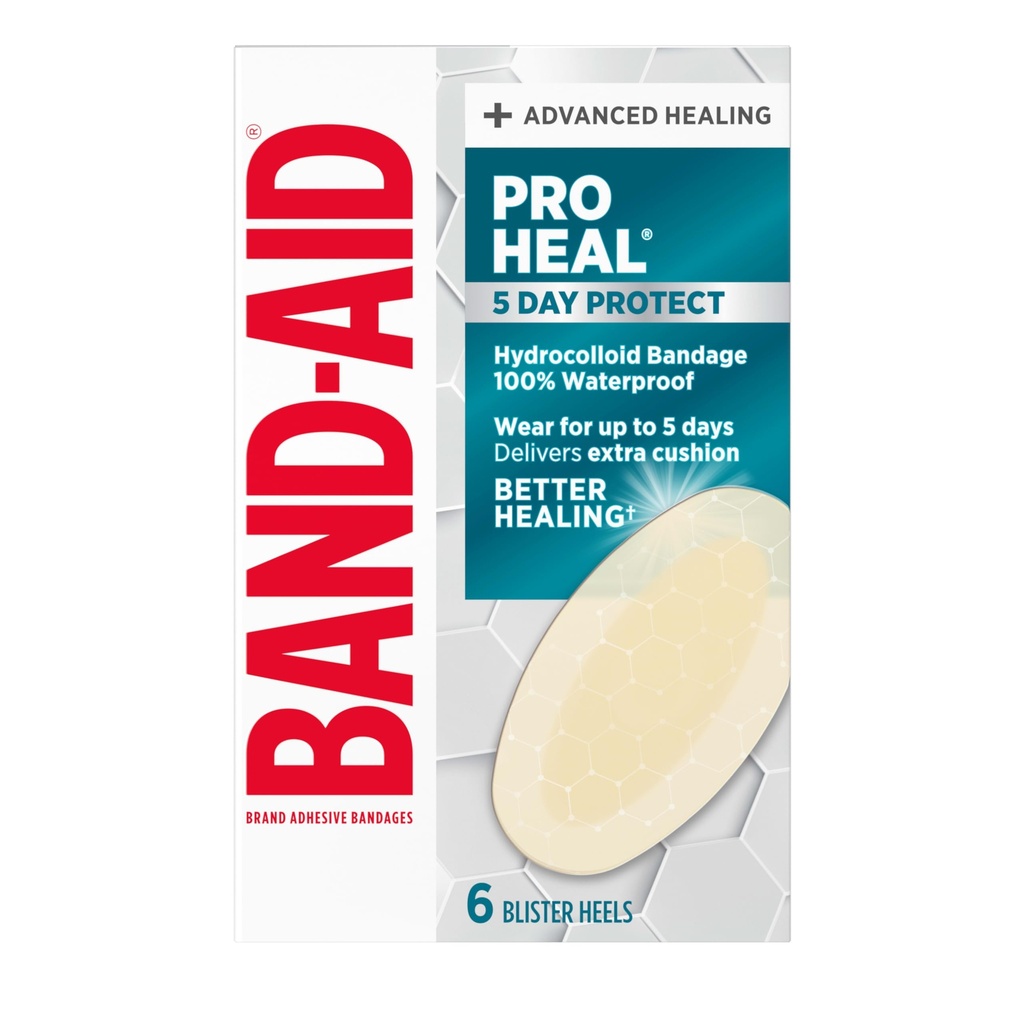 Band-Aid Brand Hydro Seal Hydro Bandages,用于脚跟布利斯特、防水布利斯特帕和Hydrocolloid Gel Bandage、Sterile和Long-Lasting,6厘米