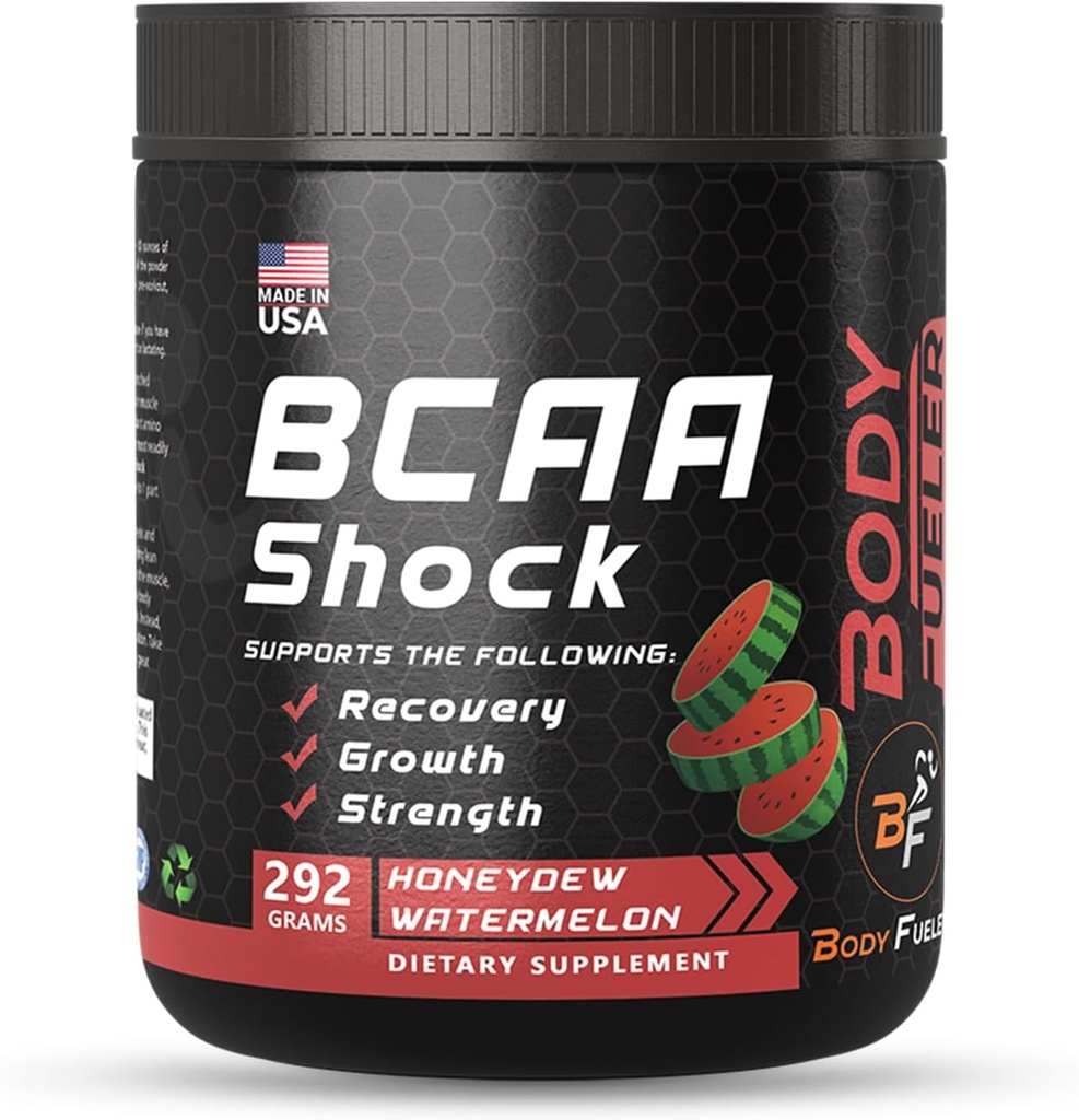 氨基酸能粉有BCAA,最佳室内和工作后恢复饮料,肌肉恢复和耐力粉有BCAA支持肌肉生长,Honeydew Flavor,292g - 美国制造