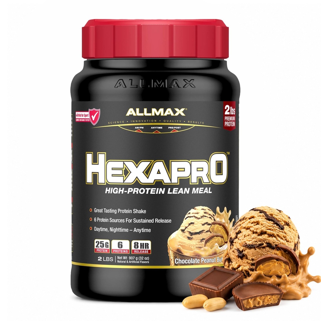 AllMAX HEXAPRO,巧克力花生酱 - 2磅 - 25克蛋白质