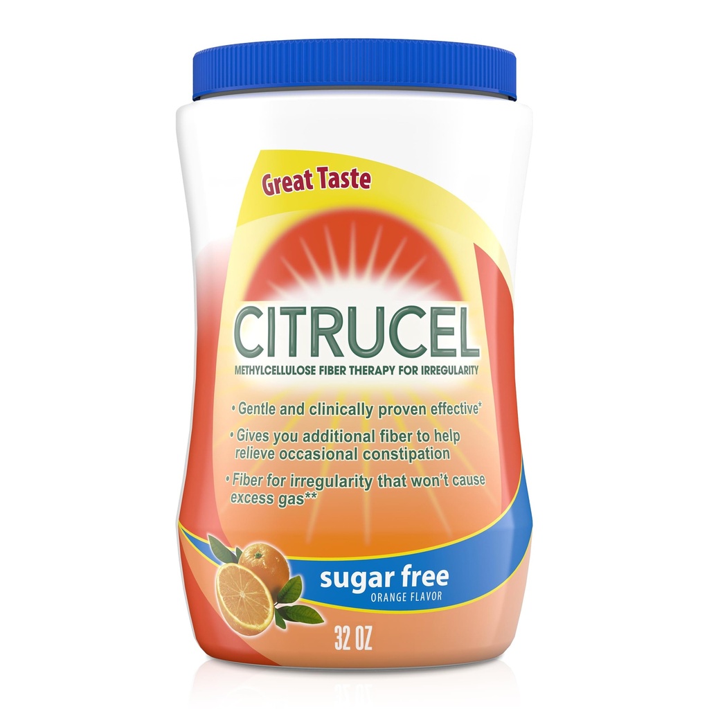 CITRUCEL 偶发便秘解药、甲基纤维素解药、橙色火药 - 32 Ounces