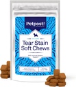 Petpost Tear Stain Refer Soft Chews for Dogs – 90 Count Cheese Flavor Dog Tear Stain 支持补充 – Gentle Eye Care for White Dogs & Light Breeds – Tylosin Free, 由美国制造 – Tylosin Free(英语:Tylosin Free)
