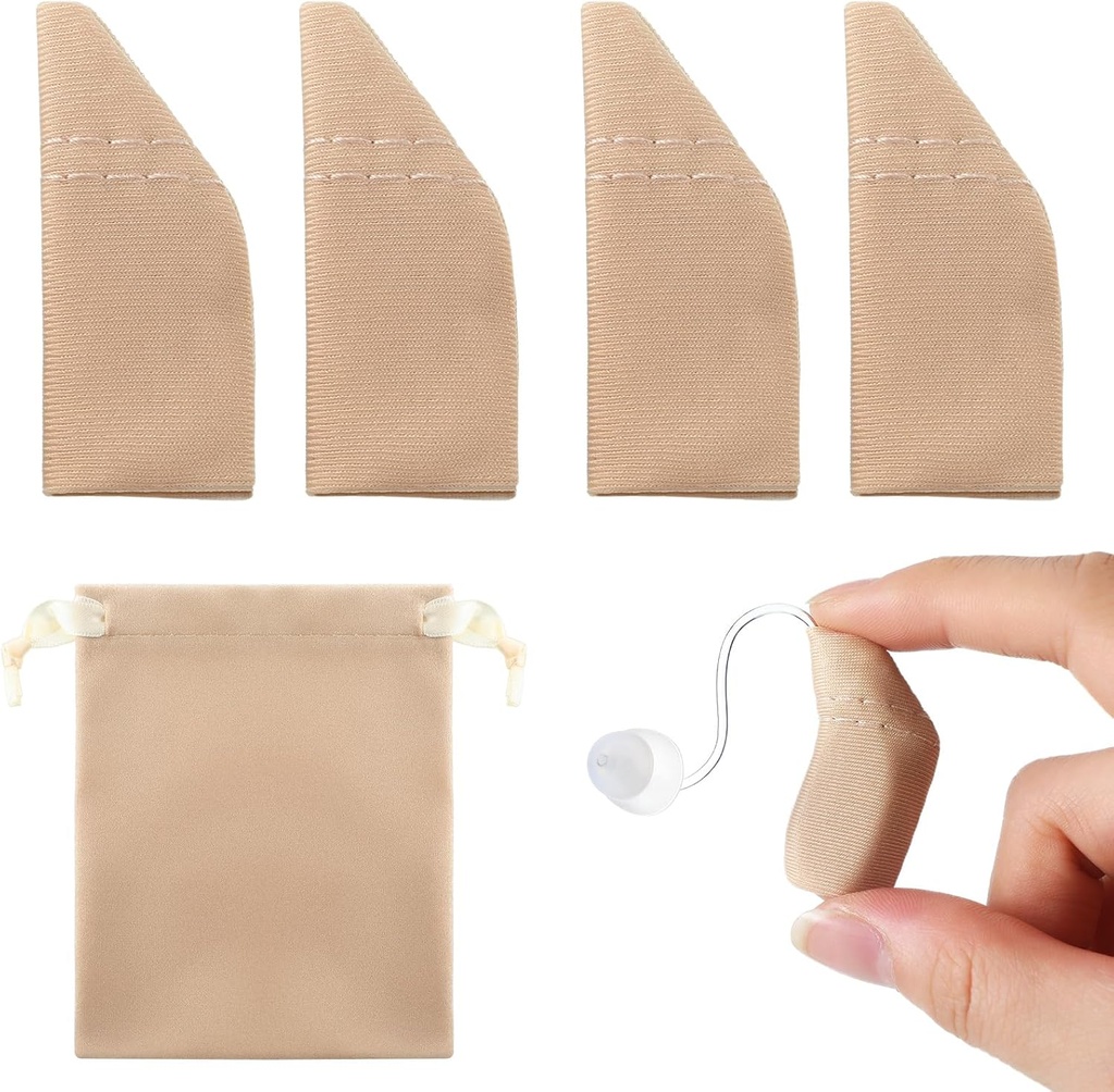 Nuanchu 2 Packs 听觉辅助器件 配有存储袋听觉辅助器件封面 适合 1" 至 1.25" 保护放大器免受 Dirt, Sweat, Wind(Fits 1) 至 1.25, Khaki)