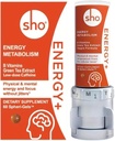 SHO Vegan Energy+ Focus Supplement Kit - Matcha Green Tea 提取器,甲基化B 复合体,维生素B和咖啡因 天然能源促进器 无崩盘,Jiters for Men and Women - 60 Pills Refilling Bottle