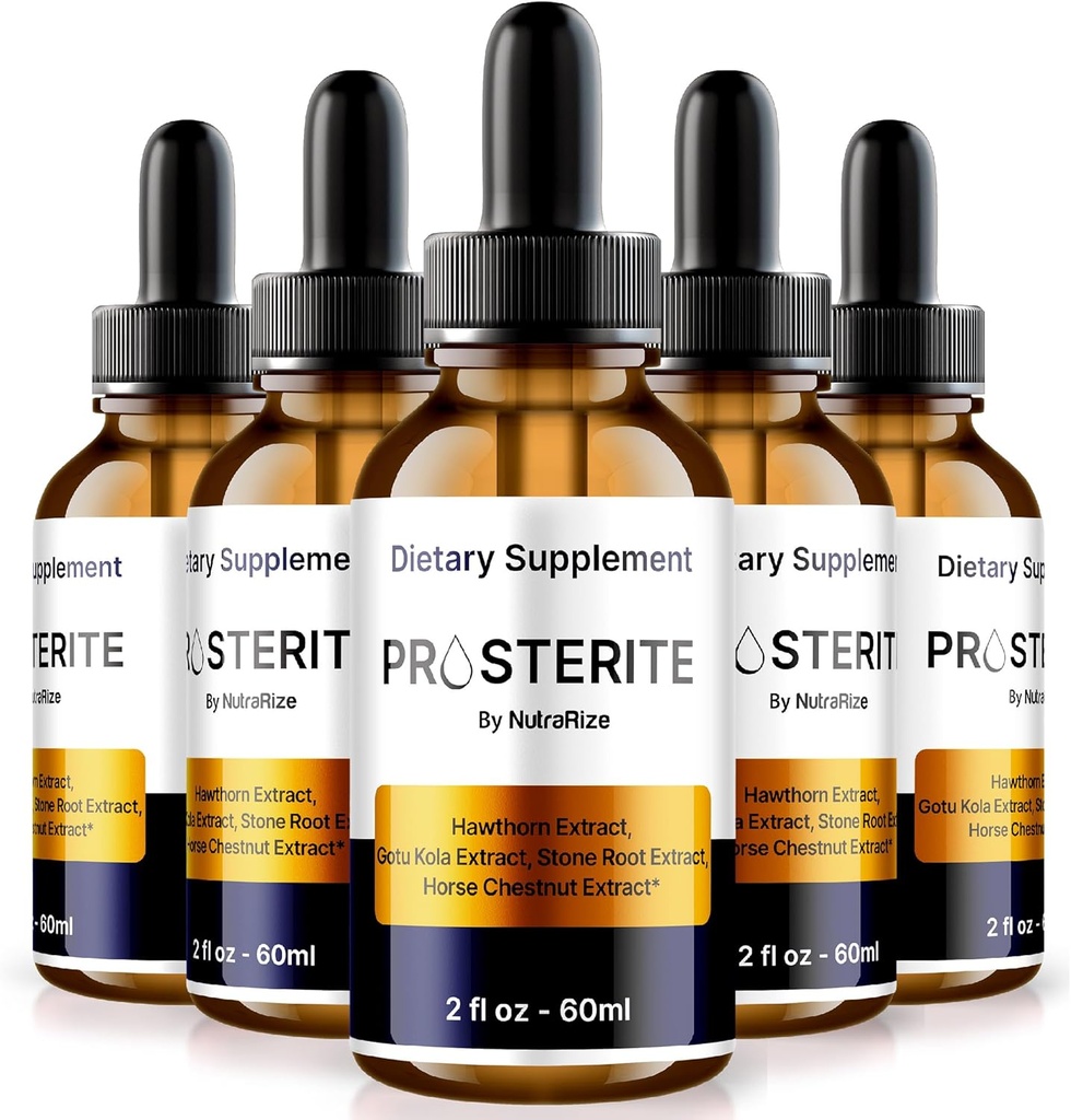 (5 Pack) Prosterite Drops,所有天然前列腺支持公式,总体健康与健康的最大强度Dropper,草药Blend口服Dropp,Proste ride审查官(150名服务员)