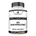 Ashwagandha 6000mg, Ashwagandha Root, Ashwagandha Capsules, Organdha Capsules, Ashwagandha Organdha, Ashwagandha 带有有机黑色胡椒提取物的补编 Ashwagandha, 120 Veggie Caps