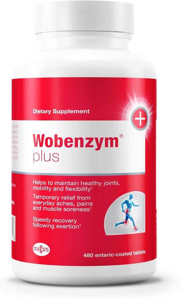道格拉斯实验室 Wobenzym Plus - 联合支持和肌肉复苏*y - 与布罗姆兰,Rutin & Trypsin - 蛋白质酶 - 肠道-凝血片 - 480片