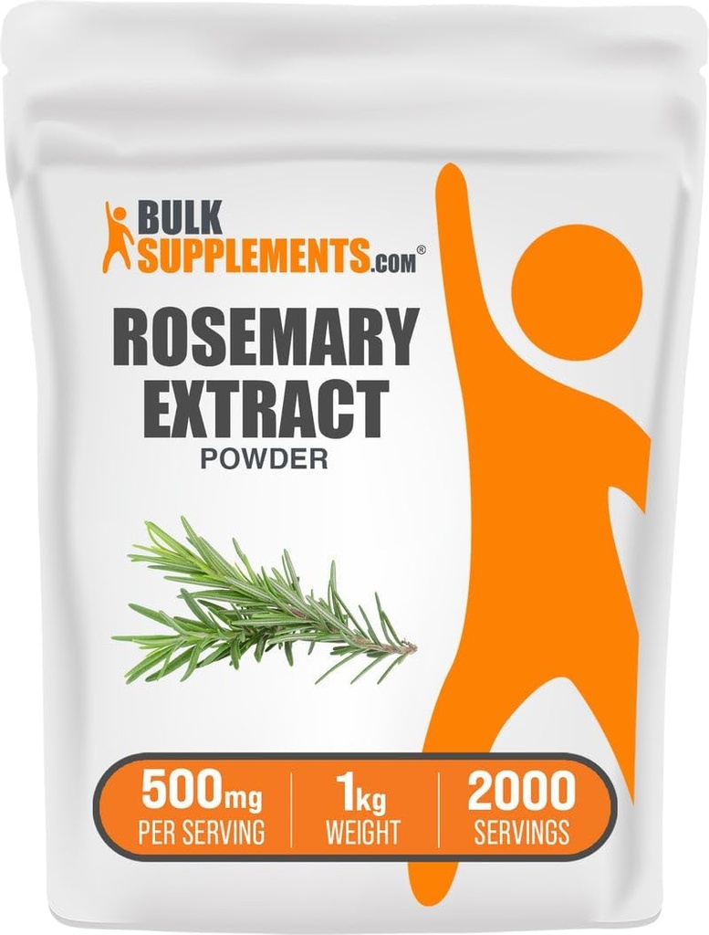 Bulk Assupports.com 罗斯玛丽 提取粉末,出自Rosemary Herb - 草药补充剂,Gluten Free,每服500mg,1kg(2.2磅)(一包)