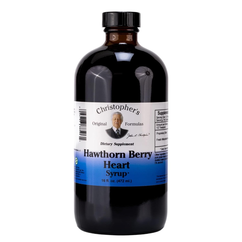 克里斯托弗的原始公式 Hawthorn Berry Heart Syrup - 16 fl oz → 天然草本植物混合物,用于一般健康