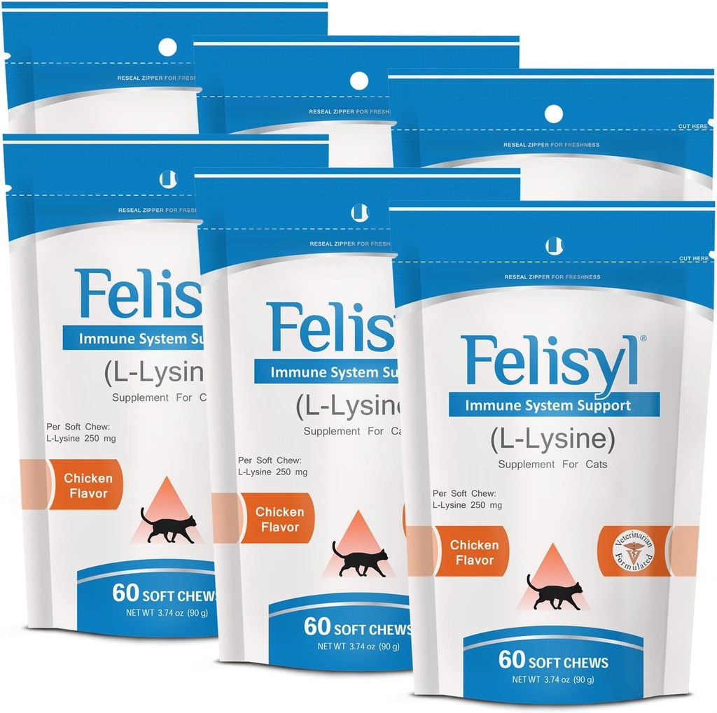 L-Lysine Soft Chews for Cats (60 Soft Chews) – 支持免疫,呼吸,和眼健康. 喷嚏、鼻涕和水眼。