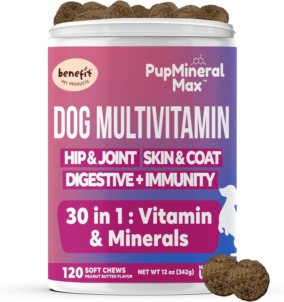 狗多维他明软胆汁 - 120 计数 - 狗联合补充剂 消化剂 Immune,皮肤,大衣 - 狗综合高级维生素 全狗年龄 - 美国制造