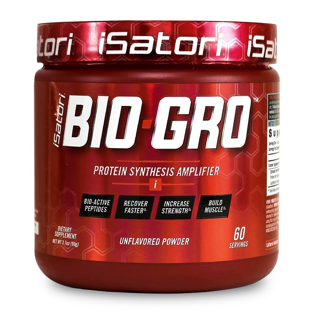 iSatori BIO-GRO 蛋白质合成放大剂,用于肌肉恢复和生长,增强兴奋剂自由前处理和Colostrum 配有生物活性甲酸酯(60种)