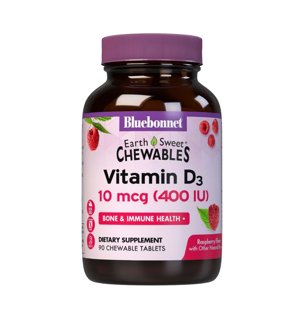 BLUBONNET 营养 地球甜点 Chew VIT D3 400 IU, 90 CT