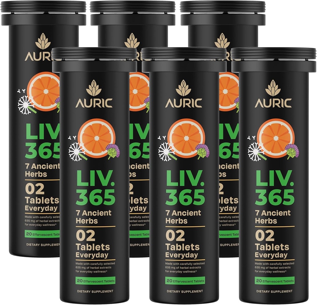 Auric Herbal Liver 支持补充 QQ 牛奶硝酸盐(Silymarin),Turmeric, Garlic, Ginger for Liver Health Advance Detox & Cleansing For Active Liver 120 Tablets QQ 植物基格卢滕-无