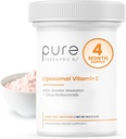 纯热血素Rx Liposomal维生素C粉,专利纯热血素Vegan维生素C补充剂,支持健康老龄化,Imune功能和凝胶形成,非GMO,美国制造(66g,120服务)