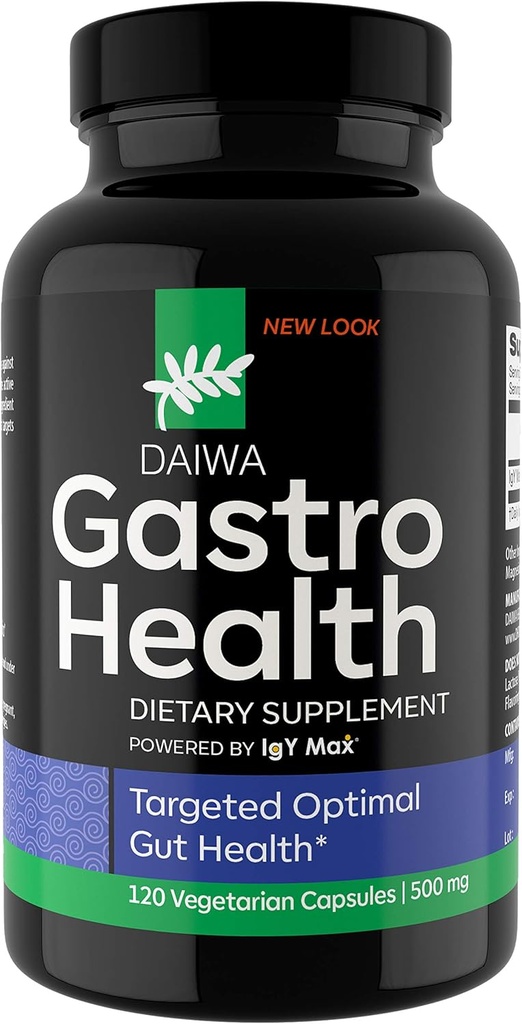 Daiwa Gastro Health – 消化和免疫支持的自然消化援助补编 - 由IgY Max提供动力 - Gut Health支持的消化补充,120 Counter
