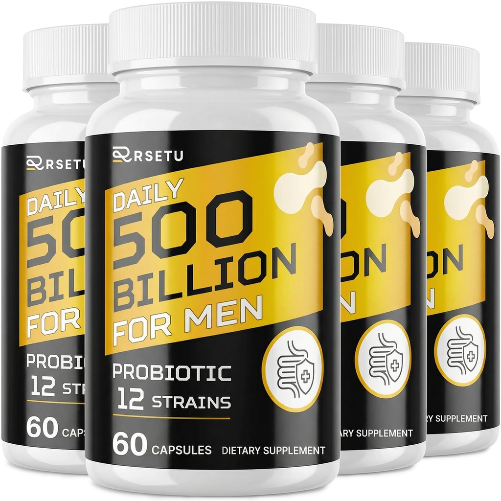 男性的抗生素,500亿CFUS & 12 Strains Mens 配有Turmeric Cranberry、Goji、Gut Health for Men, 用于消化健康、Gut、Bloating & Gas、Imune、能源支助、120天供应
