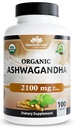 NaturaLife Labs 有机 Ashwagandha 2100 mg / service – 根粉和提取器 – 100 Capsules – Vegan, 非GMO, Gluten-free