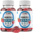 YUM-V'S - 零糖亲生蛋白用于消化健康 - 妇女、男子和儿童无糖亲生蛋白 - Gut Health Probiocial Gummys for Adults & Kids (60 Counter (Pack of 2))