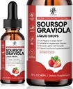 iMATCHME Soursop Graviola液滴、Soursop位点液、天然Soursop叶和水果综合体,用于总体健康、糖/咖啡因/葡萄糖、草莓火焰,2 Fl Ozl