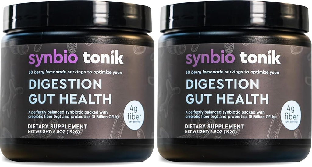 Synbio Tonik Prebiotics and Probiotics Powder 贝里柠檬汁 用于消化健康 Probiotics 用于消化健康 每日补编 改善消化和Bowel Motions → Boost Energy and Clarity 2 Tubs