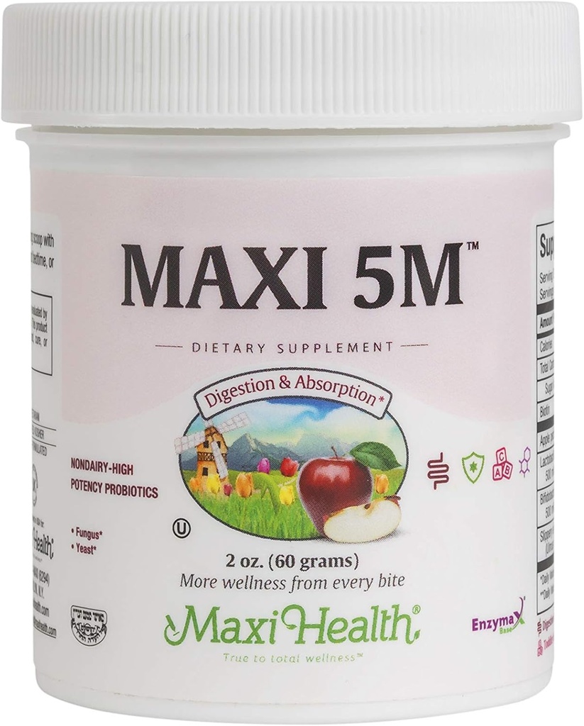 亲生粉 – 酸性op 和 Bifidobacterium 配苹果 Pectin, Slippery Elm Bark & Biotin – 消化和免疫支持, Gut Health, Hair Skin & Nails, 儿童与成年人 – Kosher, 2 oz (60 services)