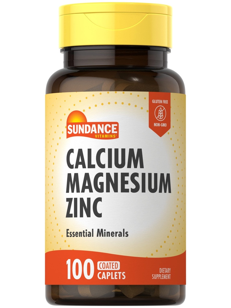 Sundance Calcium 镁锌 → 100 Caplets → 基本矿物补充 → 蔬菜、非GMO 和 Gluten 自由公式