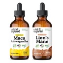野性与有机 Maca Ashwagandha Tincture 4 fl oz & Lion 的 Mane 叮当 4 fl oz