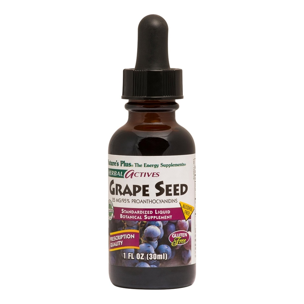 天然物加草药 葡萄种子 25 mg 液体悬浮剂 - Vegan Drops, 1 fl oz - 蔬菜,无葡萄糖 - 30 种