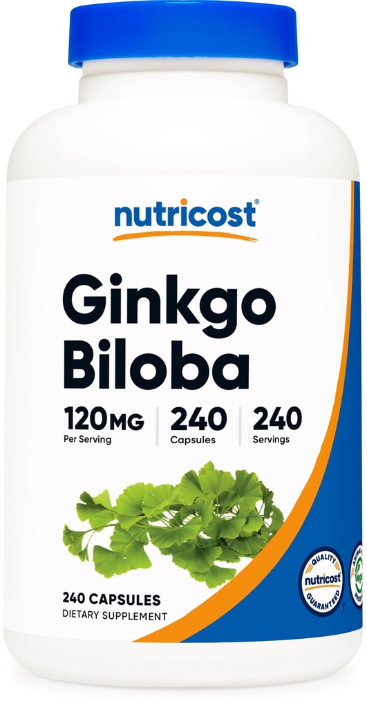营养成本 Ginkgo Biloba 120 mg, 240 capsules - 额外力量 Ginkgo Biloba 提取 - Gluten 自由与非 GMO