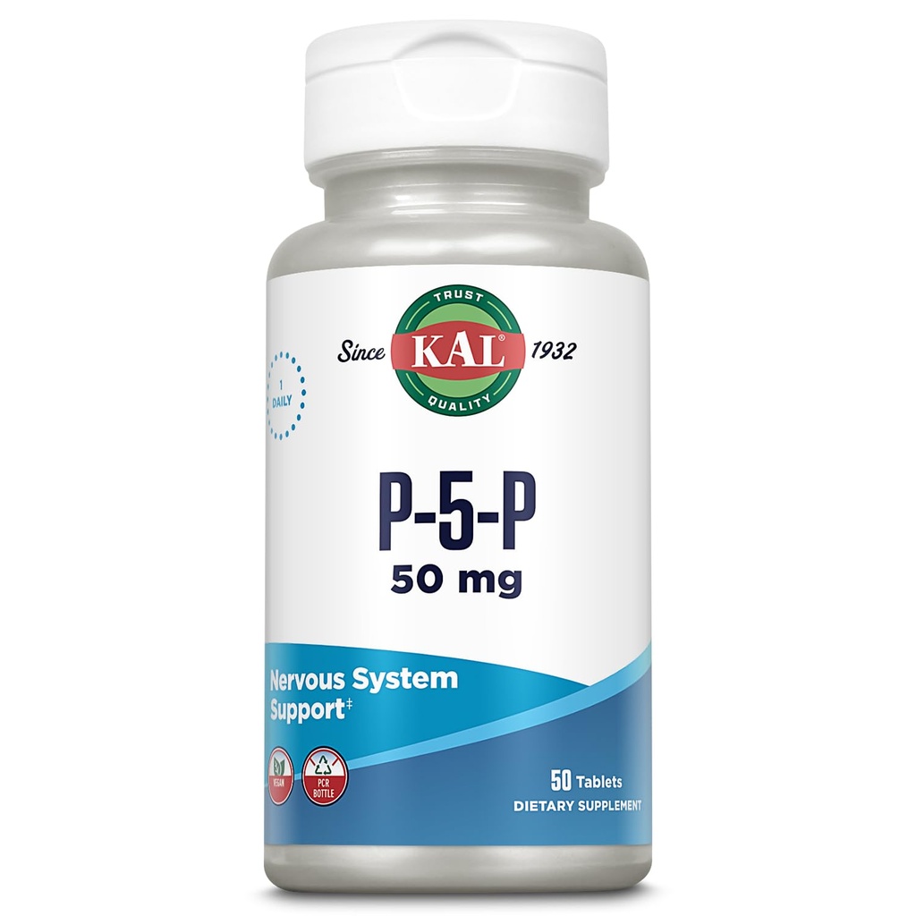 KAL 50 Mg B-6 Pyridoxal-5-磷酸盐片,50 计数