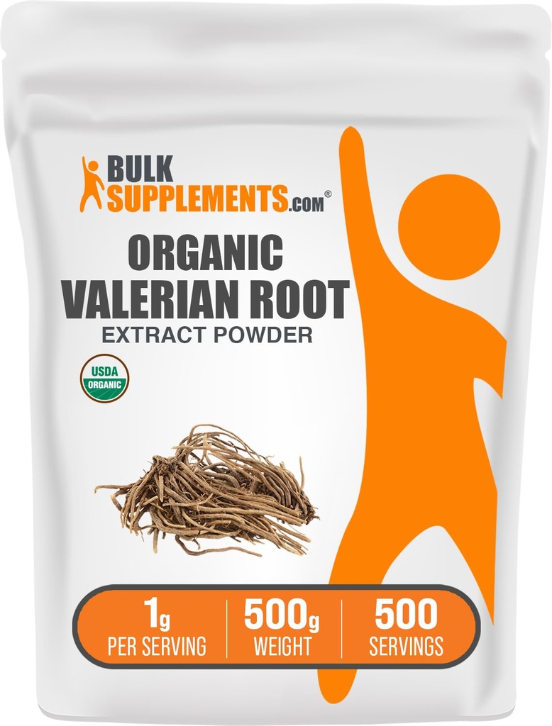 Bulk Assupports.com 有机瓦莱里安提取粉 -来源于瓦莱里安根,草药补充剂 - Gluten Free,每次服役1g,500g(1.1磅)(包1)