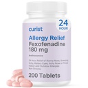 Curist Fexofenadine 氯化氢180mg(200片) 非昏睡过敏药剂 - 24小时全天过敏治疗 Runny Nose, Itchy Eyes, & Throat - 过敏治疗药剂(200计)